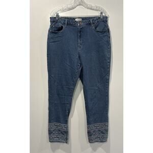 Coldwater Creek Embroidered Denim Jeans Womens Size 16
